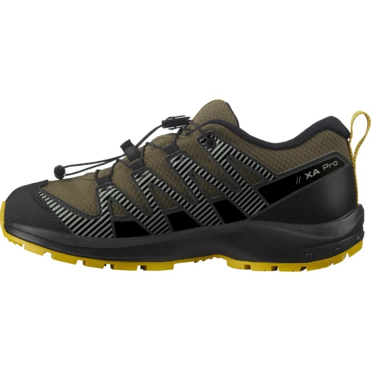 Black / Olive Salomon Xa Pro V8 CSWP Kids' Hiking Shoes | IE KH9710